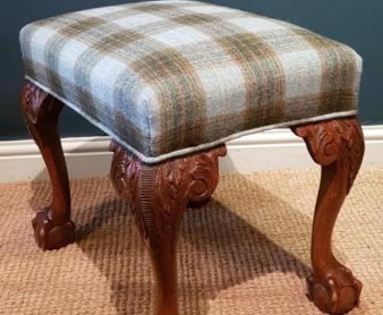 Victorian Walnut Cabriole Leg Stool - Image 3