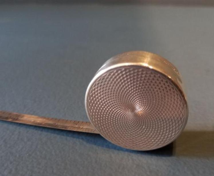 Art Deco Silver Engine Turned Tape Measure - Image 2