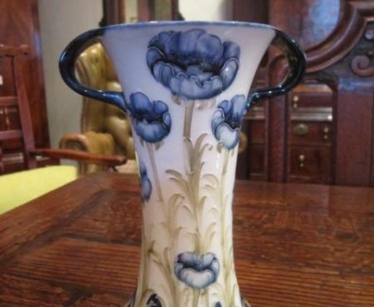 McIntyre Moorcroft Twin Handled Poppies Vase - Image 5