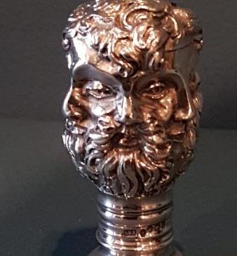 Rare Large Victorian Grecian Head Wax Seal