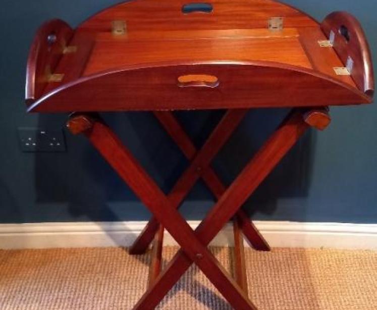 Mid Victorian Mahogany Butler's Tray on Stand - Image 1