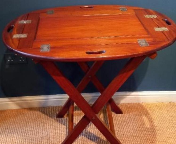 Mid Victorian Mahogany Butler's Tray on Stand - Image 3