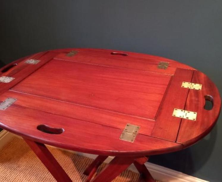 Mid Victorian Mahogany Butler's Tray on Stand - Image 4
