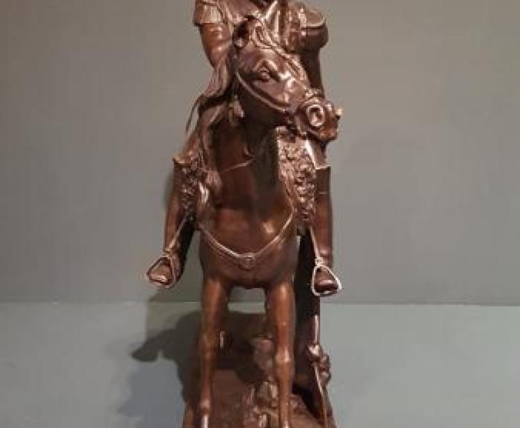 Victorian Bronze Cuirassier on Horseback - Image 3