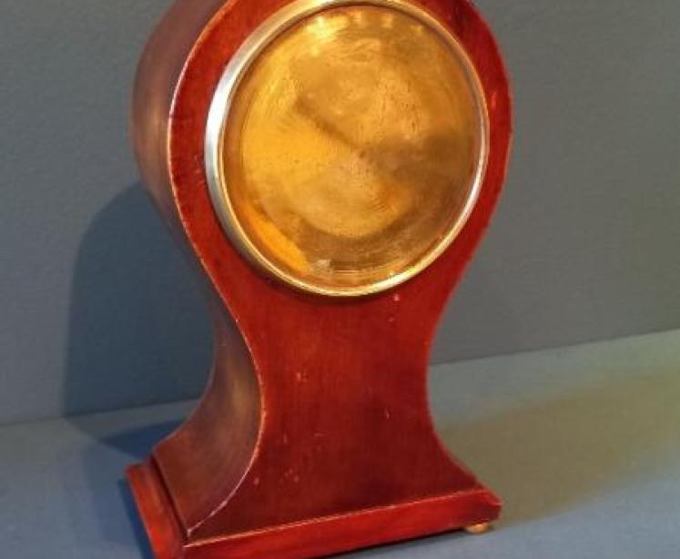 Late Victorian Sheraton Inlaid Balloon Shaped Mantel Clock - Image 4