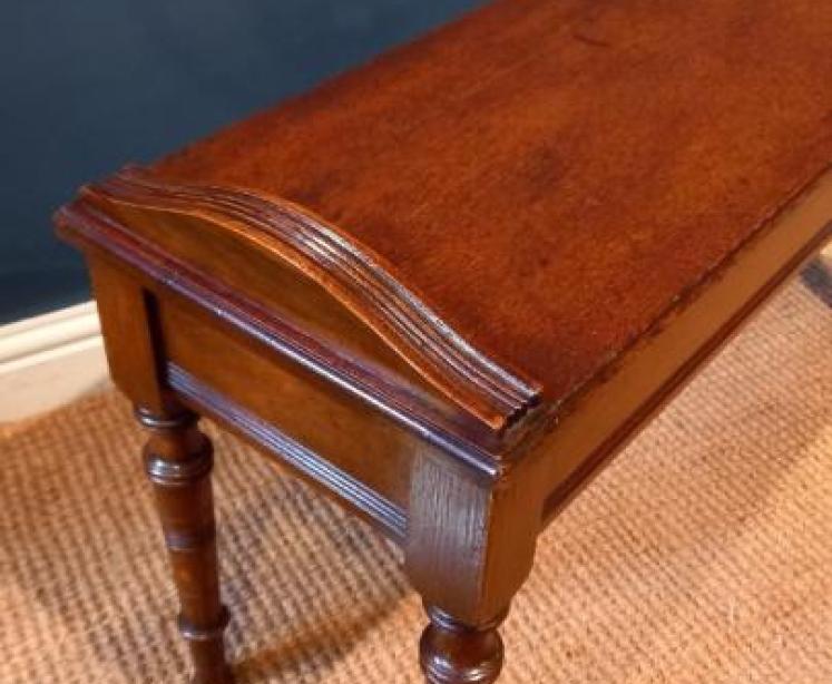 Antique Oak Hall Bench - Image 6