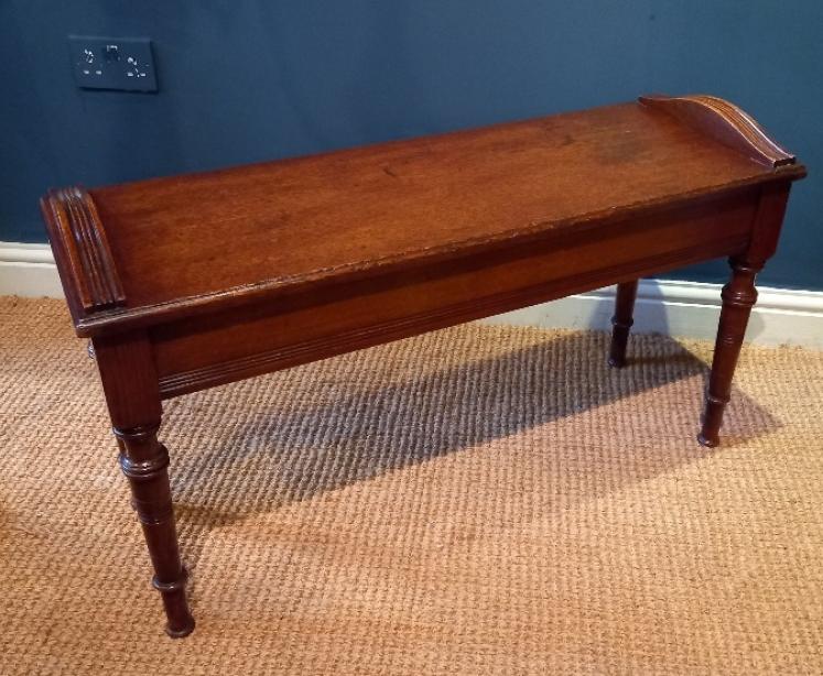 Antique Oak Hall Bench - Image 7