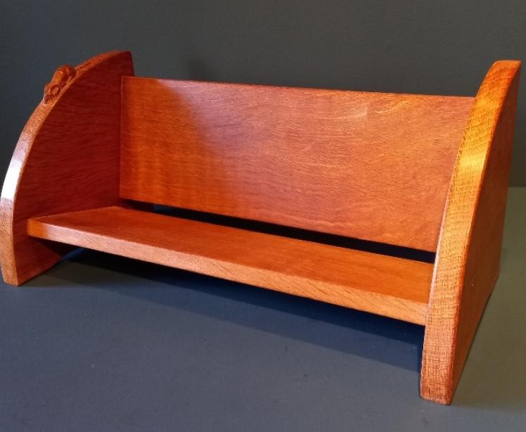 Pair of Mouseman Adzed Oak Book Racks - Image 5