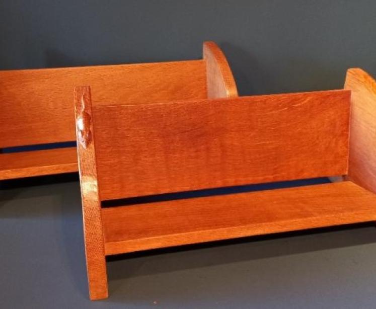 Pair of Mouseman Adzed Oak Book Racks - Image 7