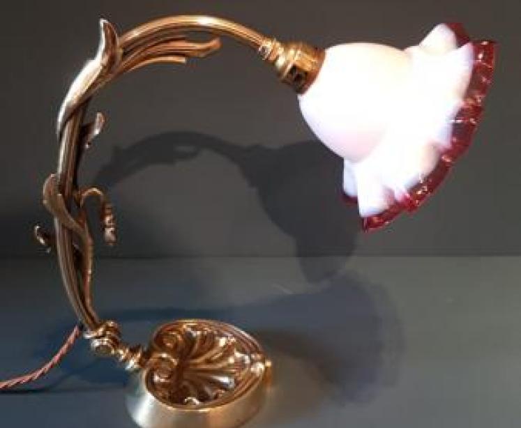 Superb Art Nouveau Cast Brass Table Lamp - Image 4