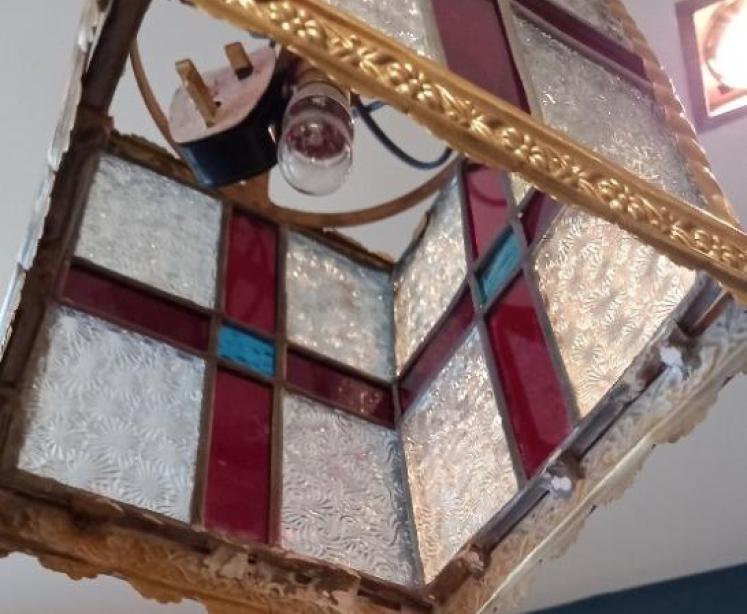 Stained Glass Panel Hall Lantern - Image 5