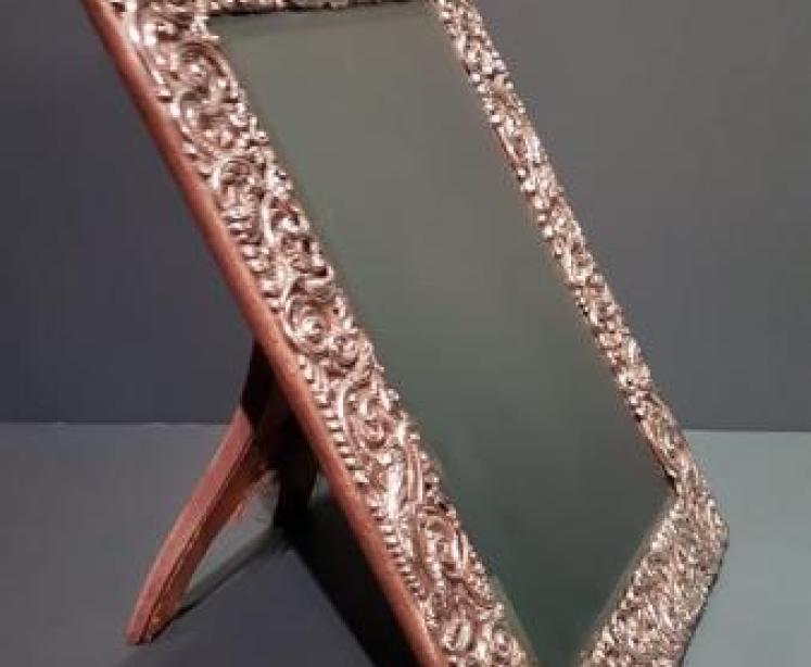 Edwardian Silver Easel Mirror - Image 2