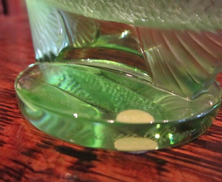 Lalique Green Opalescent Perch Fish Paperweight - Image 4