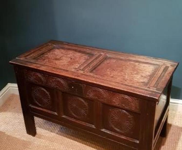 Original Period Oak Coffer - Image 6