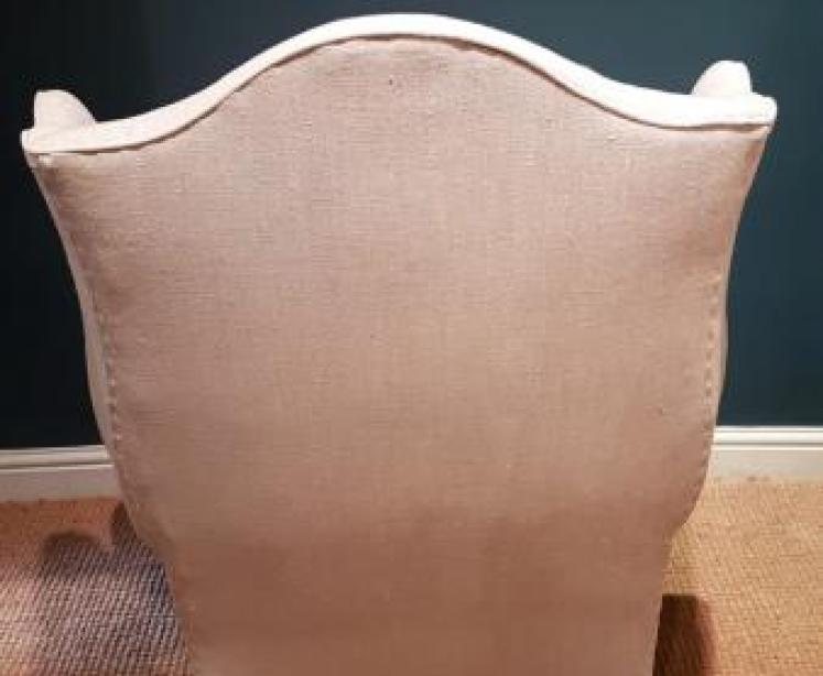 Matching Pair of Edwardian Wing Back Arm Chairs - Image 4