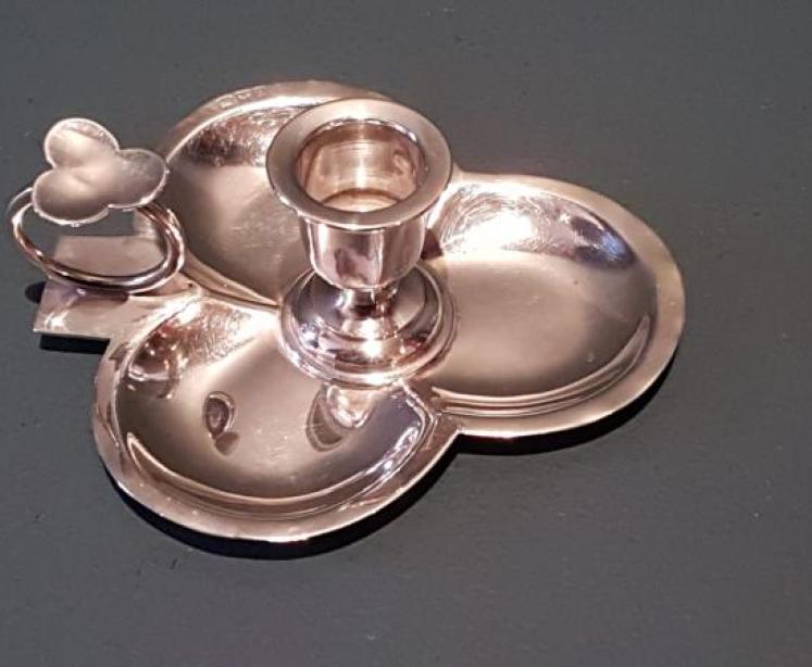 Small Victorian Chester Silver Chamber Stick - Image 1