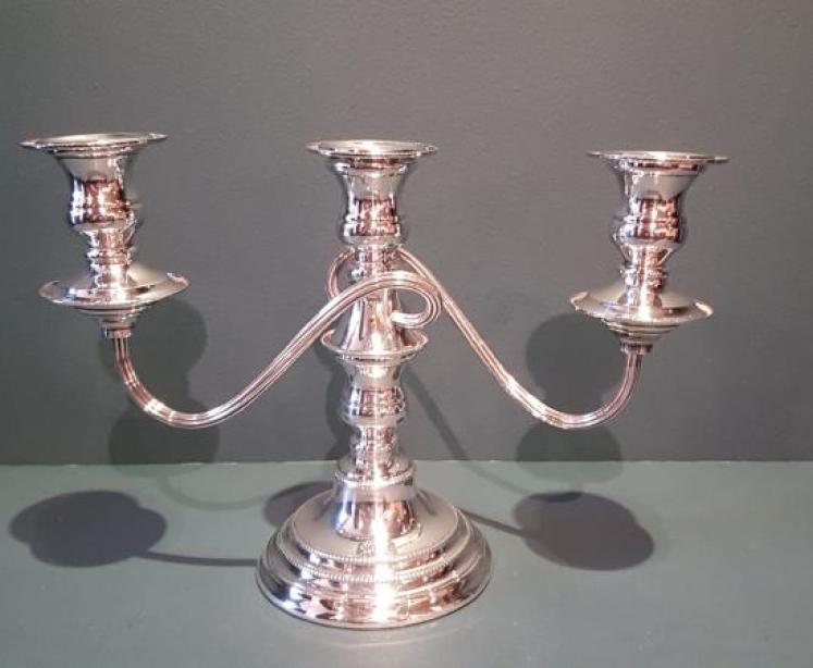 George VI Period Solid Silver Candelabra - Image 6