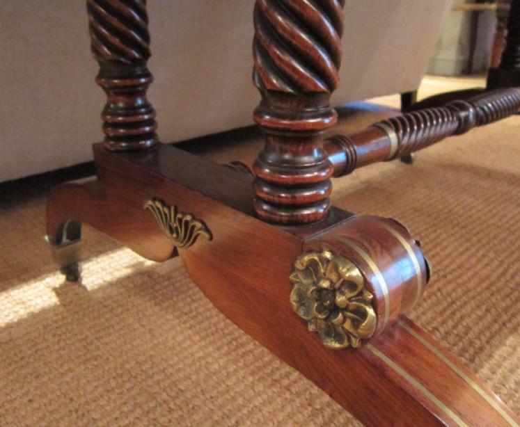 Outstanding Regency Rosewood Brass Inlaid Sofa Table - Image 4