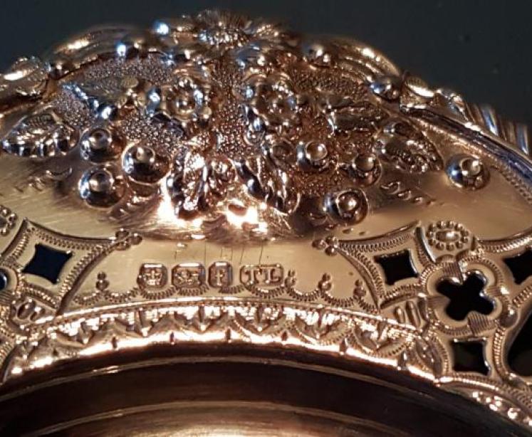 Superb Victorian Cast Silver Bottle Coaster - Image 4