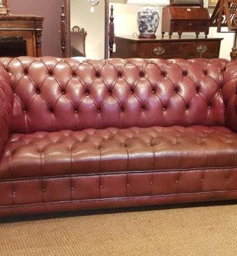 Quality 1930's Leather Chesterfield Sofa
