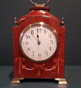 Fine Quality Inlaid Mahogany Mantel Clock