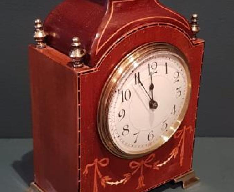 Fine Quality Inlaid Mahogany Mantel Clock - Image 6