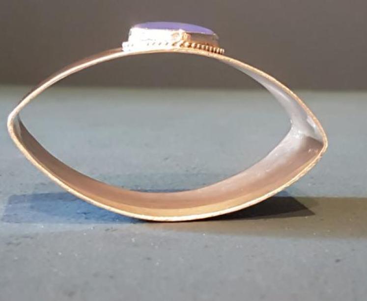 Liberty Planished Silver Moonstone Napkin Ring - Image 5