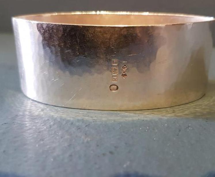 Liberty Planished Silver Agate Napkin Ring - Image 4