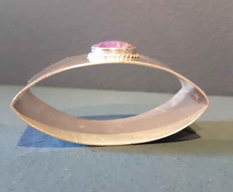 Liberty Planished Silver Agate Napkin Ring - Image 6