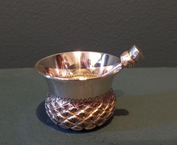 Pair of Victorian Silver Thistle Novelty Mustards - Image 3