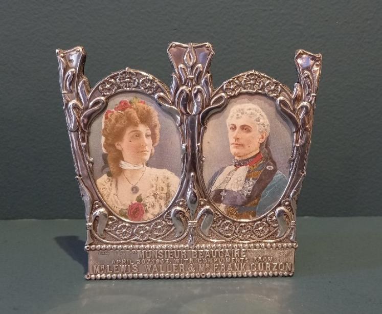 Edwardian Period Silver Presentation Double Photo Frame - Image 1