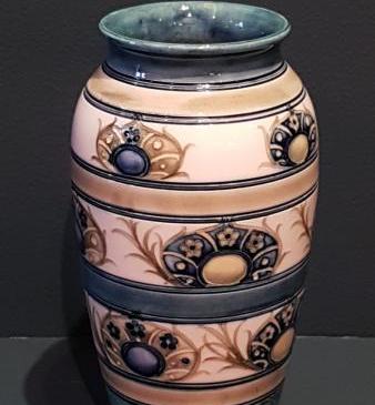 Moorcroft Banded Peacock Feathers Vase
