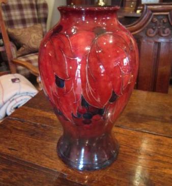 Impressive Moorcroft Leaf & Berries Flambe Vase