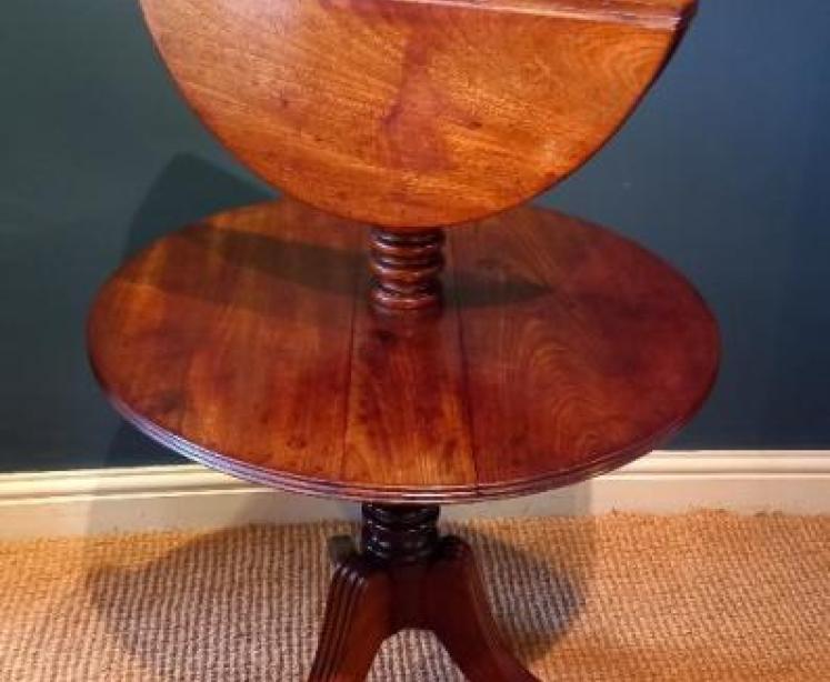 George III Period Two Tier Drop Leaf Dumb Waiter - Image 2