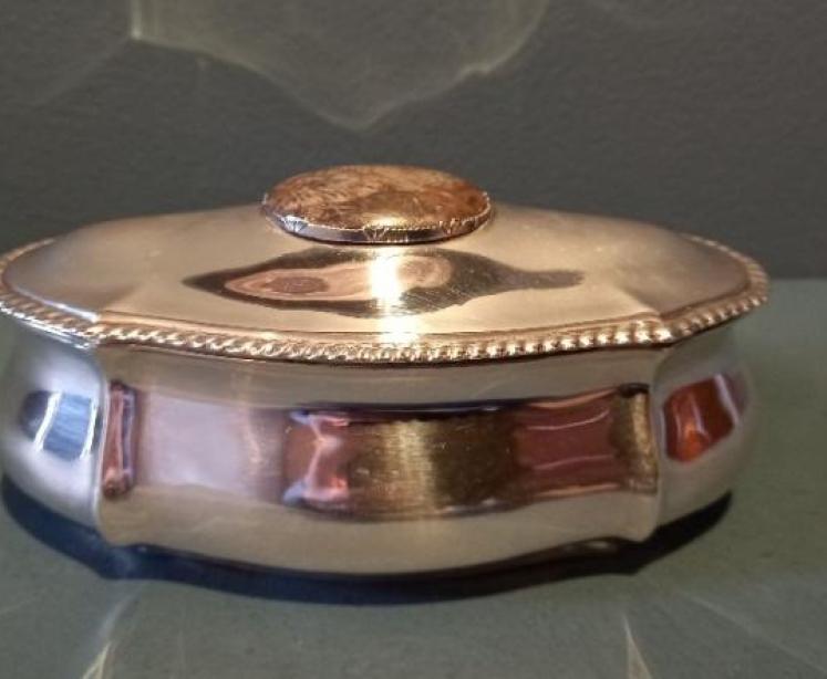 Antique Silver Shaped Table Box with Gemstone - Image 1
