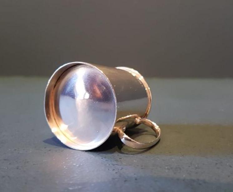 Rare Matching Set of Six Silver Whiskey Tots - Image 6