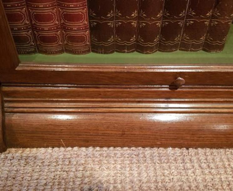 Edwardian Oak Wide Sectional Bookcase - Image 7