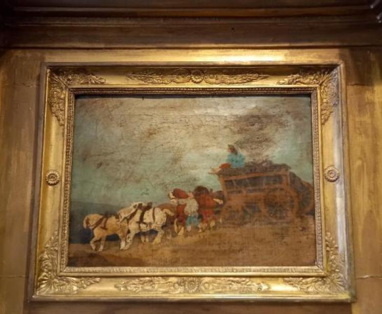 Regency Period Timber Gilt Mirror with Painted Scene - Image 2