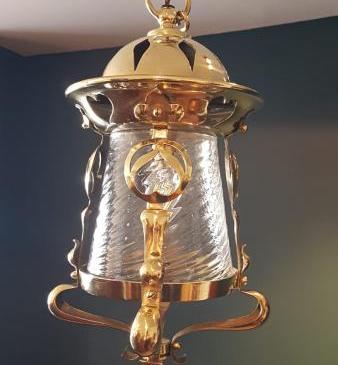 Arts and Crafts Brass Lantern