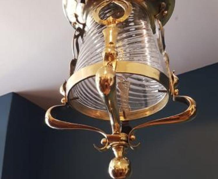 Arts and Crafts Brass Lantern - Image 2