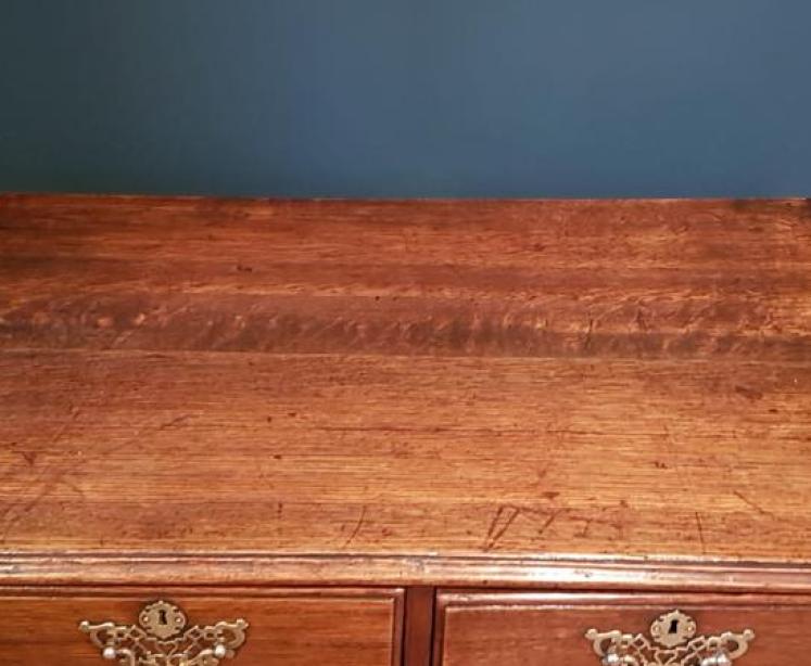 George III Oak Country House Chest of Drawers - Image 3