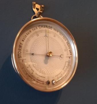 Antique Twin Thermometer Marine Barometer