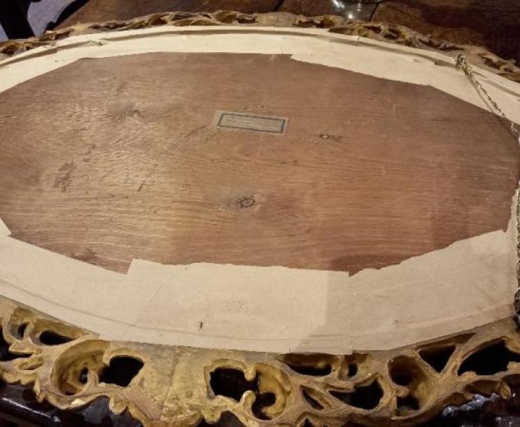 Victorian Florentine Plaster Gilt Oval Mirror - Image 7