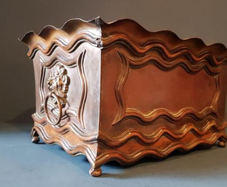 Regency Patinated Brass Planter - Image 1