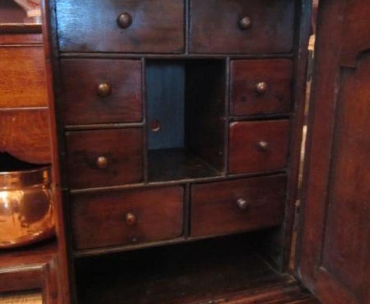George II Period Fielded Panel Spice Cupboard - Image 4