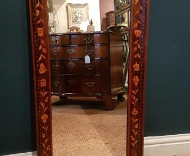George III Walnut Inlaid Mirror - Image 1