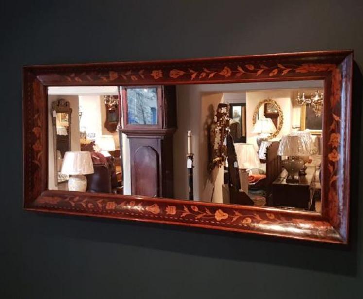 George III Walnut Inlaid Mirror - Image 2