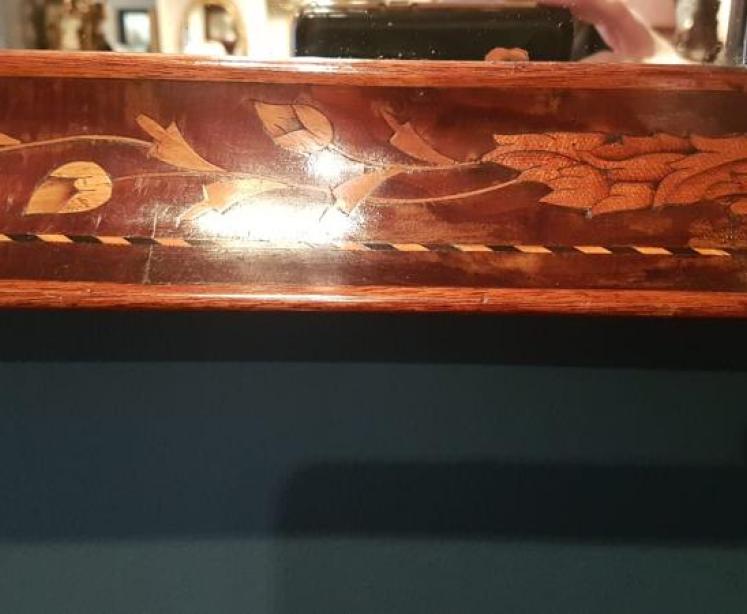 George III Walnut Inlaid Mirror - Image 4