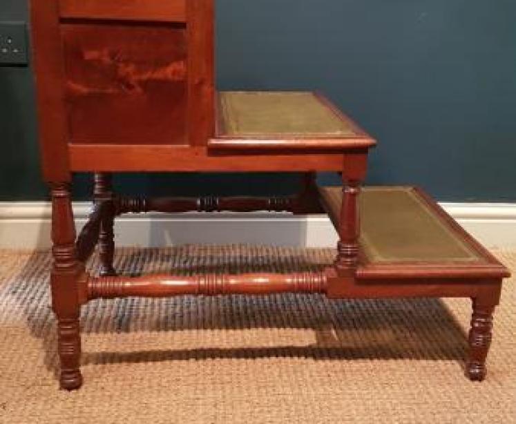 Set of Early Victorian Mahogany Library Steps - Image 3