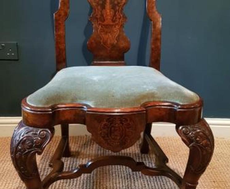 Outstanding Set of Eight Burr Walnut Chairs - Image 2